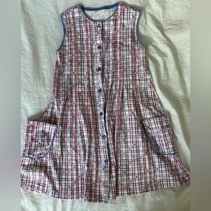 James & Lottie Girls Reagan Pocket Dress - Patriotic Stars Print